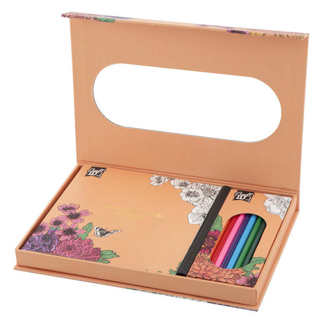 Set da colorare Craft ID con fiori con 10 matite colorate