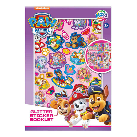 Libro di adesivi glitterati Moxy Paw Patrol - formato A5, 8 fogli