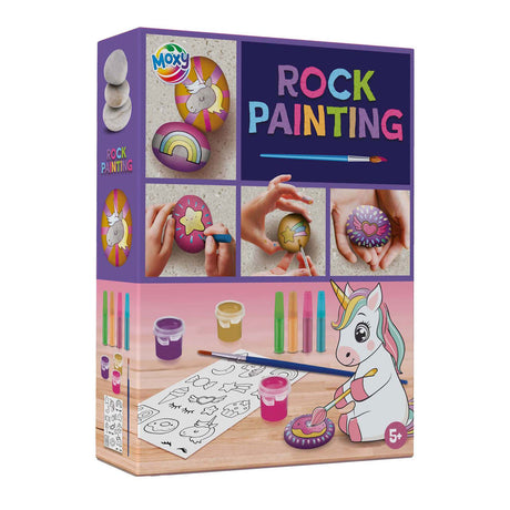 Unicorno di pittura su pietra di gruppo artigianale creativo
