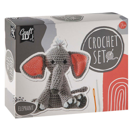 Kit creativo per uncinetto di gruppo elefante - incl. ago e filo