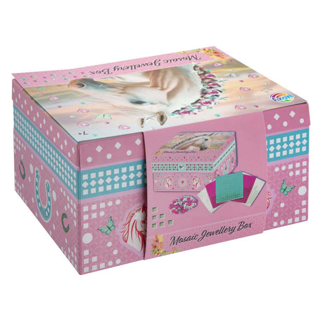 Portagioie Moxy con decorazione a mosaico, set portagioie artigianale, giocattoli creativi per ragazze dai 3 anni, consiglio regalo per la casa