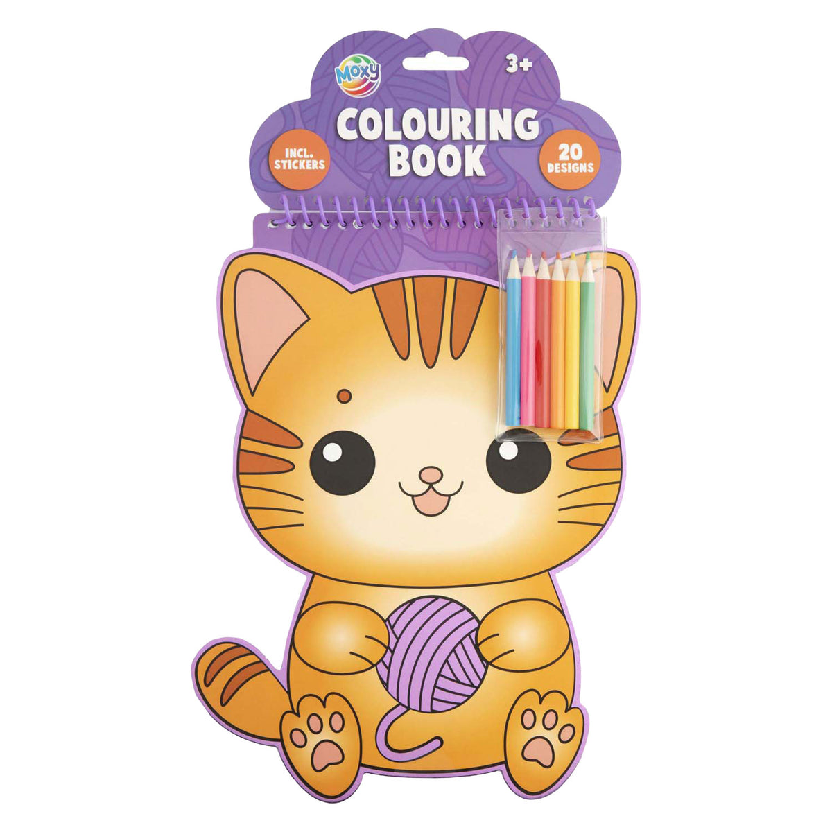 Libro da colorare Moxy a forma di animale 20 fogli + 6 matite