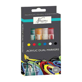 Pennarelli acrilici professionali Nassau Fine Art | 6 colori diversi | Doppelmarker | adatto per pietre - scarpe - vetro - plastica - legno - abbigliamento