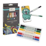 Pennarelli acrilici professionali Nassau Fine Art | 6 colori diversi | Doppelmarker | adatto per pietre - scarpe - vetro - plastica - legno - abbigliamento