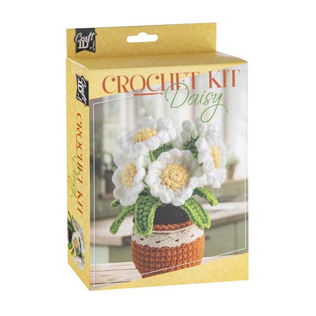 Kit creativo per uncinetto per gruppo margherita - incl. ago e filo