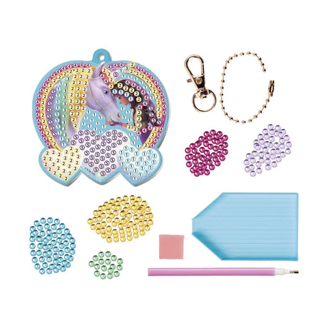 Portachiavi con pittura con diamanti Moxy Unicorn Academy - 20,5x7,5 cm