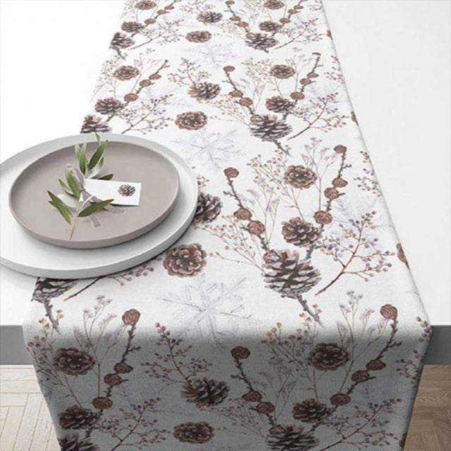 Runner da tavolo Ambiente pigne bianco 40x150 cm cotone