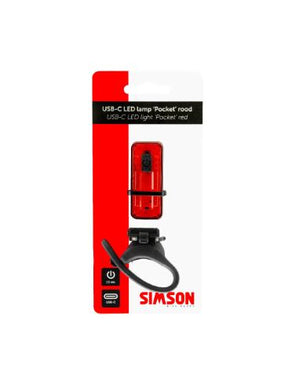Simson blister 022032 Lampada LED USB-C 'tascabile' rossa