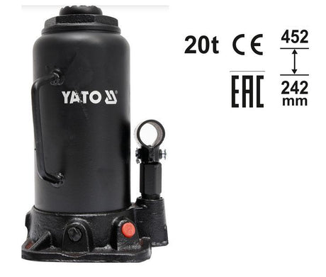 Yato yt-17007 - martinetti idraulici butel - 20t - base in acciaio resistente - altezza regolabile