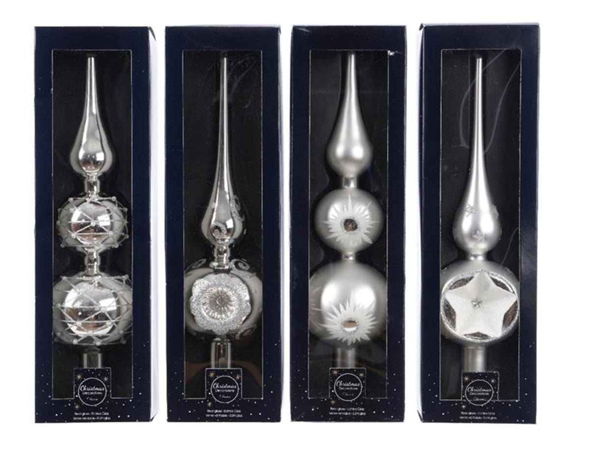 Decoris picco vetro argento 31cm