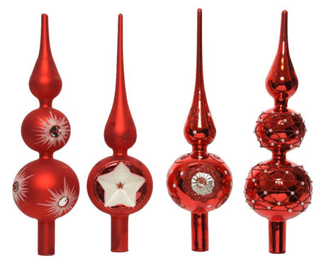 Decoris picco di vetro in rosso Natale dia8x31cm