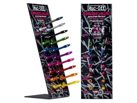Supporto per valvole tubeless con display Muc-off, valvole incluse