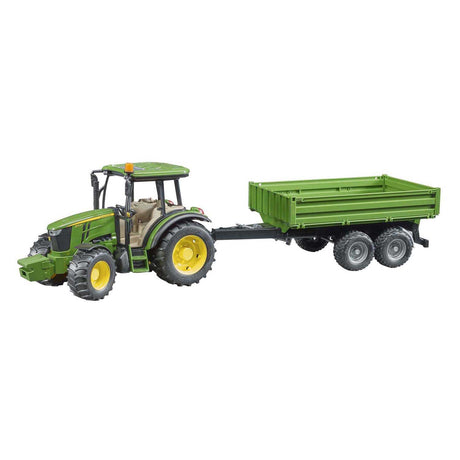 Trattore Bruder John Deere 5115 m con rimorchio 1:16