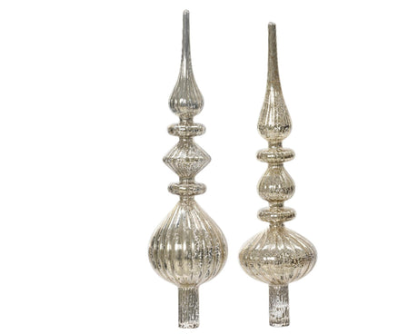 Decoris picco antico in vetro argento dia.9x35cm in 2 versioni