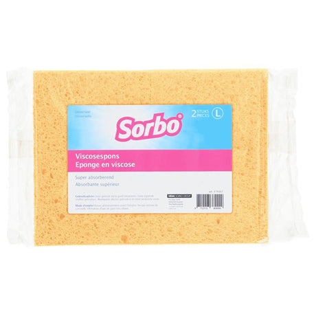 Spugna Sorbo in viscosa l 16x11x3,5cm confezione da 2 pezzi