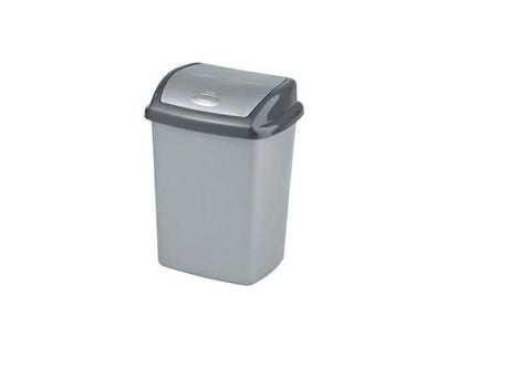 Pattumiera Curver Dominik con coperchio scorrevole 25l argento grafite