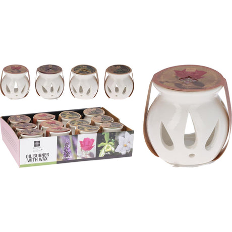 Bruciatore per oli per lo styling domestico con cera profumata alla vaniglia, lavanda, rosa o gelsomino