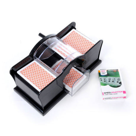Manuale mescolatore di carte Longfield - mescolatore di carte in plastica - per giochi da tavolo, giochi di carte - gioco per famiglie - cuore d'angelo