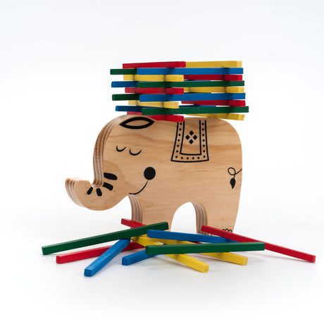 Elefante del gioco di bilanciamento in legno