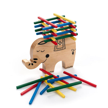 Elefante del gioco di bilanciamento in legno