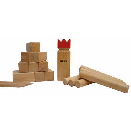 Bex kubb pro legno di gomma con re rosso