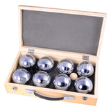 Engelhart metal jeu de boules - 8 palline in scatola di legno - set di lusso - pétanque - bocce - palline di metallo - adatto a qualsiasi campo da bocce - longfield