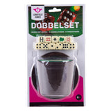 Tazza da poker Longfield con coperchio - inclusi 2 set di dadi (16 mm) - set di dadi - classico gioco di dadi per famiglie - cuore d'angelo