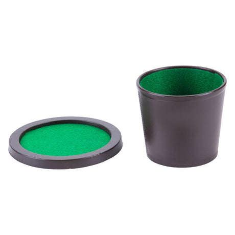 Tazza da poker Longfield con coperchio - inclusi 2 set di dadi (16 mm) - set di dadi - classico gioco di dadi per famiglie - cuore d'angelo