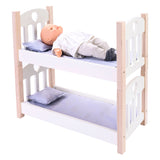 Letto a castello per bambole grigio bianco