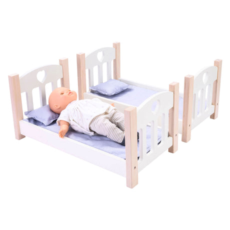 Letto a castello per bambole grigio bianco