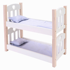 Letto a castello per bambole grigio bianco