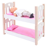 Letto a castello per bambole rosa bianco