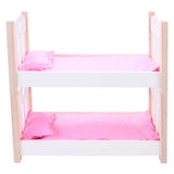 Letto a castello per bambole rosa bianco