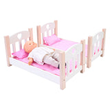 Letto a castello per bambole rosa bianco