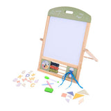Jack jacky table lavagna lavagna - tavolo da gioco educativo multifunzionale 2 in 1 - lavagna magnetica e gesso - tavolo didattico con abaco orologio - imparare a praticare le capacità motorie - accessori inclusi - cuore d'angelo