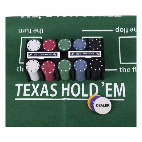 Set poker Engelhart con carte, stoffa e 200 fiches (4 grammi) in scatola