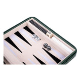 Gioco di backgammon da viaggio con cerniera - verde