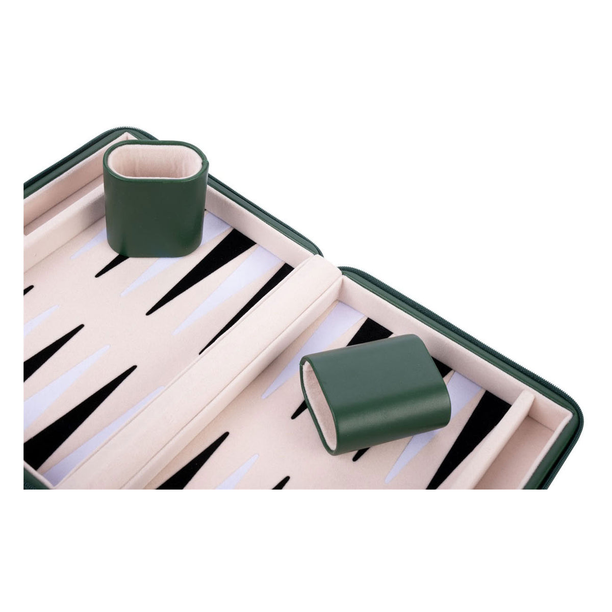 Gioco di backgammon da viaggio con cerniera - verde