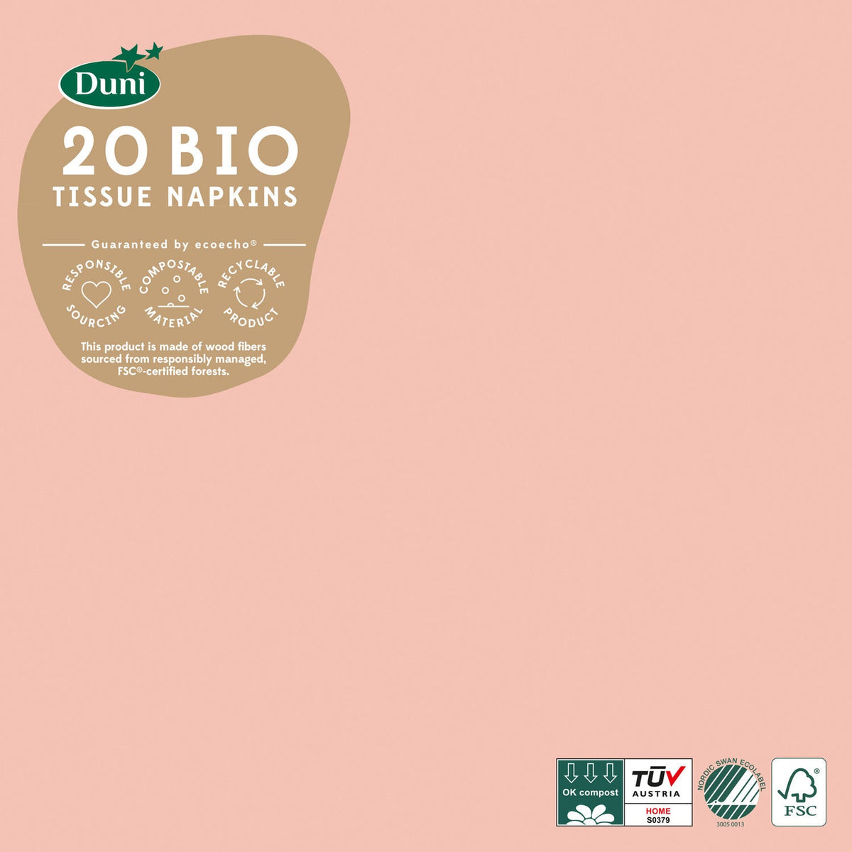 Tovaglioli Duni mellow rose 33x33 cm