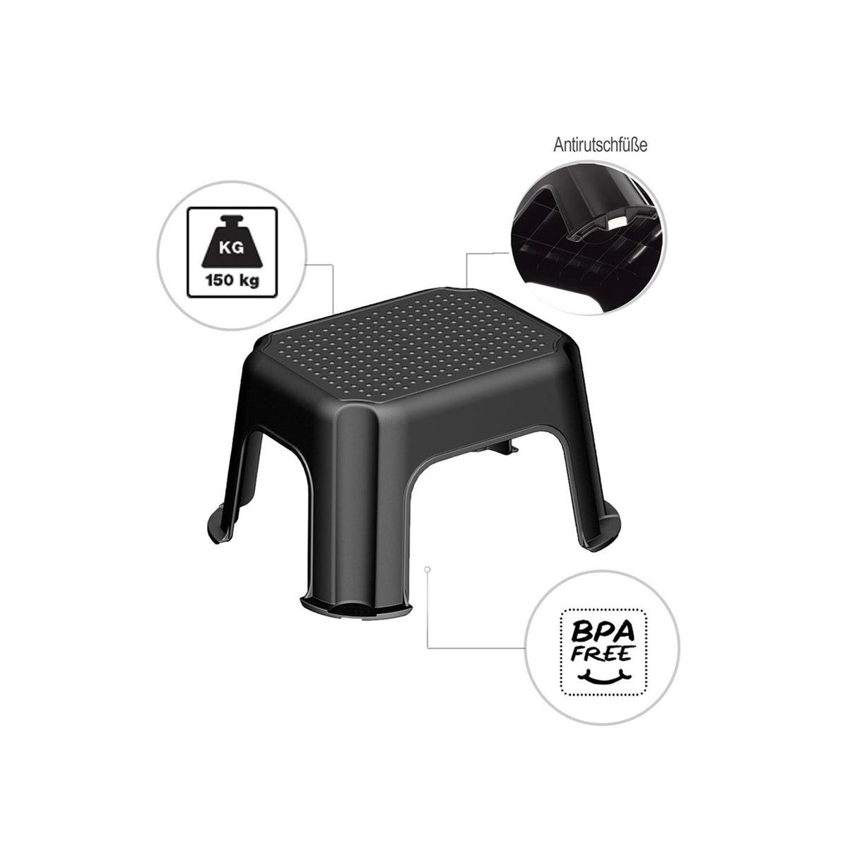 Sgabello Rotho basic nero