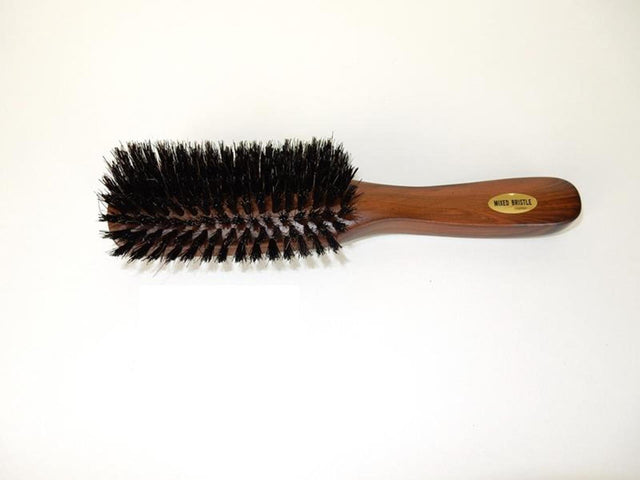Spazzola per capelli larga in legno marrone con setole dure, modello a barca, 22 cm