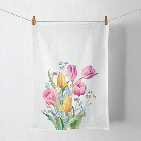 Strofinaccio-canovaccio Ambiente bouquet di tulipani 100% cotone 50x70cm