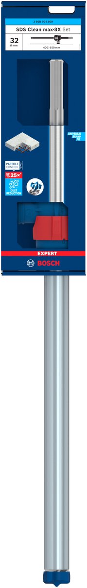 Set trapano a percussione Bosch Expert sds clean max-8x 32 x 400 x 650