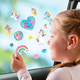 Totum vetrofanie unicorno adesivi mobili unicorno | 45 pezzi non permanenti per la casa e i viaggi | giocattoli junior da 3 anni