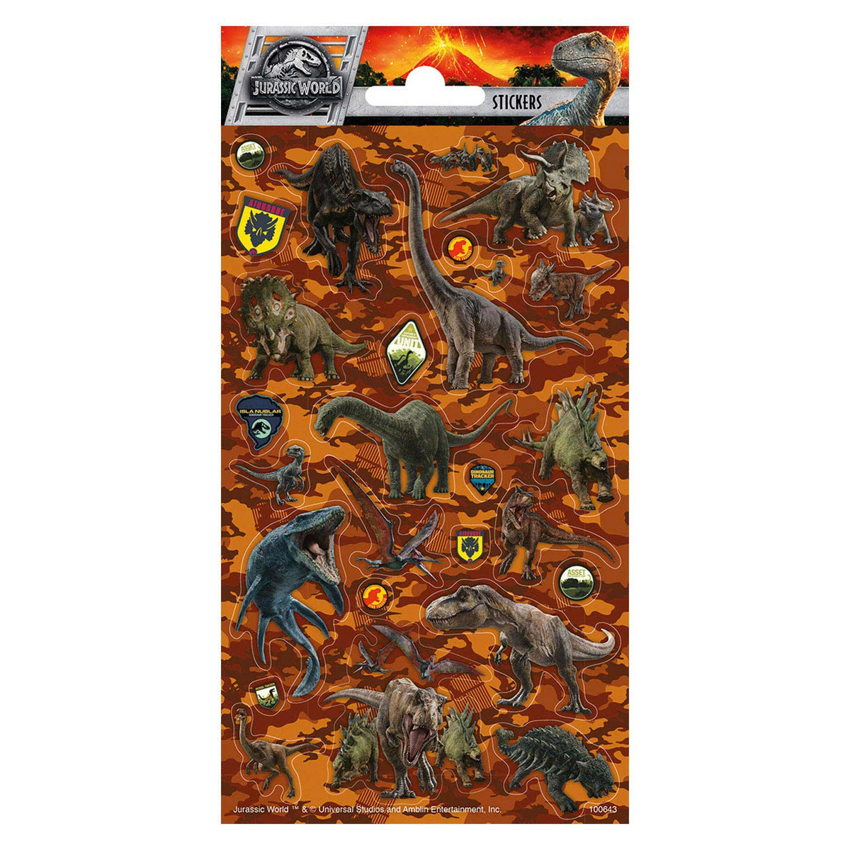 Foglio di adesivi Totum Jurassic World
