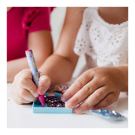 Totum Valigetta con unicorno, set artigianale 2 in 1, per realizzare braccialetti e pittura con diamanti - giocattoli creativi per ragazze dai 5 anni, consigli regalo, pacchetto di gioielli creativi