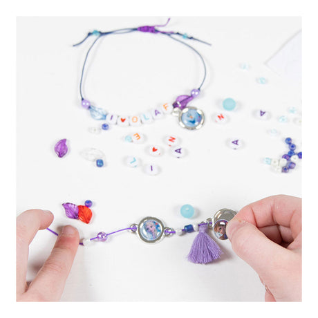 Totum Disney Frozen braccialetti con 4 lettere che creano pacchetti artigianali set di gioielli braccialetti dell'amicizia giocattoli ragazze con punta regalo Anna ed Elsa artigianato