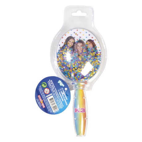 Spazzola per capelli per bambini Totum k3 glitter - giocattolo per ragazze junior dai 3 anni - con glitter in movimento - studio 100 kids beauty
