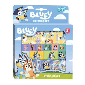 Set di adesivi Totum bluey con sfondo di gioco