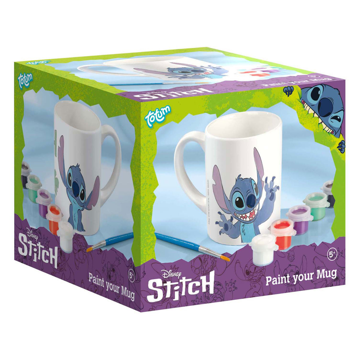 Tazza da colorare Totum Disney Stitch - set artigianale tazza in ceramica incl. pittura e pennello - consigli regalo giocattoli per ragazze e ragazzi che realizzano il punto lilo